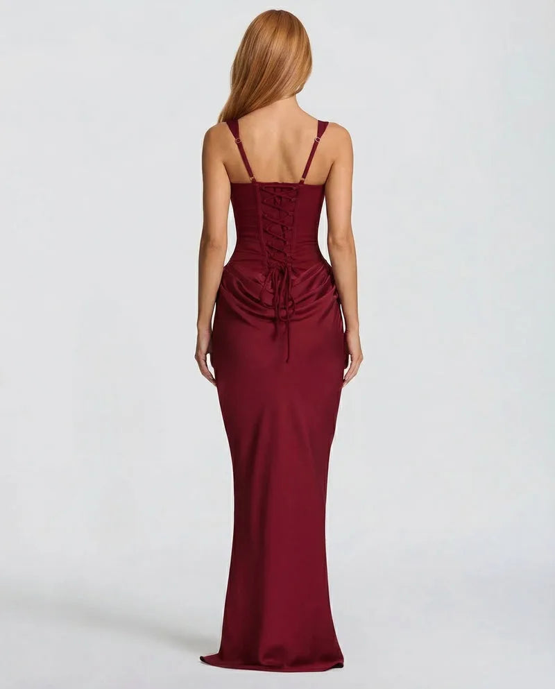 Elegant Satin Corset Maxi Dress for Women image 14