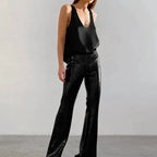 Women's Satin Sleeveless Scoop Neck Tank Top image 11
