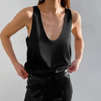 Women's Satin Sleeveless Scoop Neck Tank Top image 12