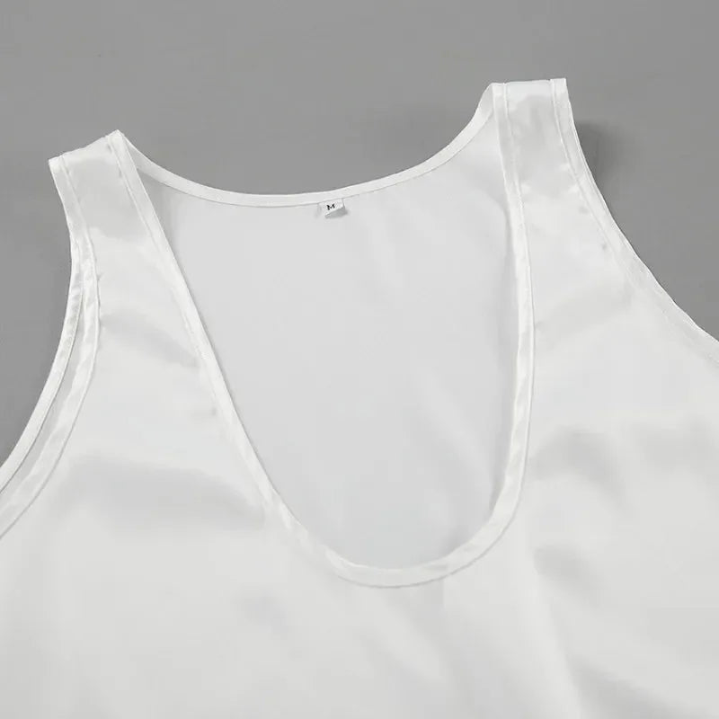 Women's Satin Sleeveless Scoop Neck Tank Top image 13
