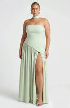 Strapless Corset Maxi Dress with Thigh Slit for Women image 10