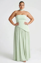 Strapless Corset Maxi Dress with Thigh Slit for Women image 11