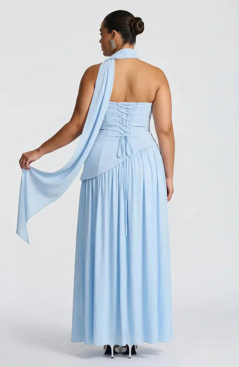 Strapless Corset Maxi Dress with Thigh Slit for Women image 14