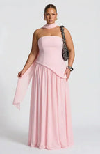 Strapless Corset Maxi Dress with Thigh Slit for Women image 16