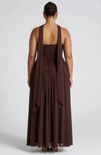Strapless Corset Maxi Dress with Thigh Slit for Women image 9
