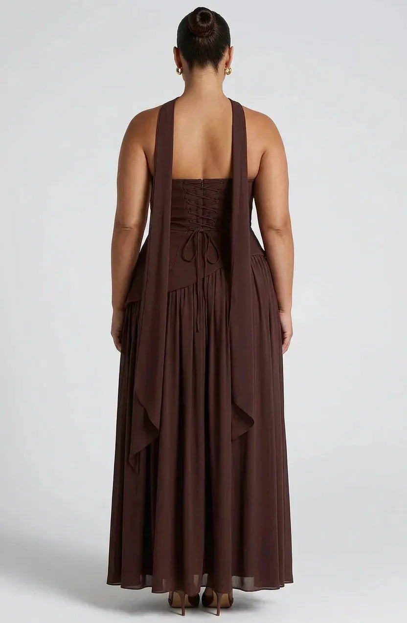 Strapless Corset Maxi Dress with Thigh Slit for Women image 9