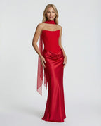 Strapless Corset Satin Maxi Dress for Women image 10