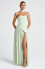 Strapless Maxi Gown with Matching Scarf for Women image 15