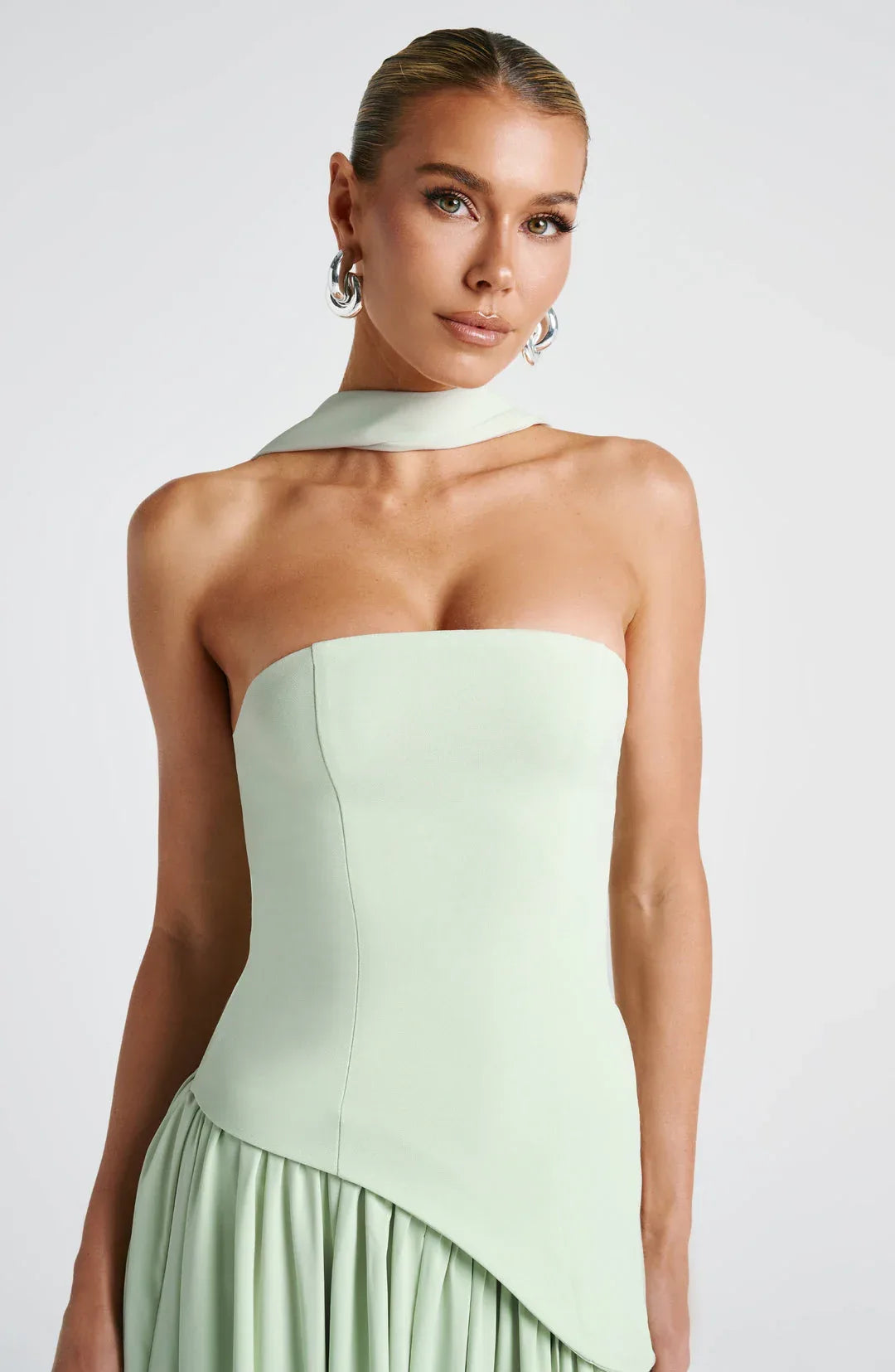 Strapless Maxi Gown with Matching Scarf for Women image 17