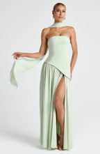 Strapless Maxi Gown with Matching Scarf for Women image 18