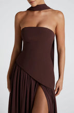 Strapless Maxi Gown with Matching Scarf for Women image 9