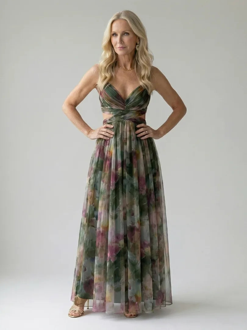 Floral Chiffon Wrap Maxi Dress for Women image 13