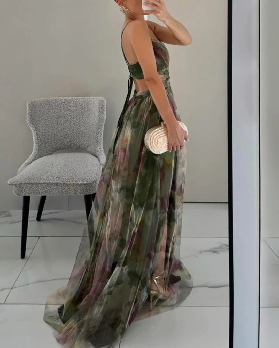 Floral Chiffon Wrap Maxi Dress for Women image 16