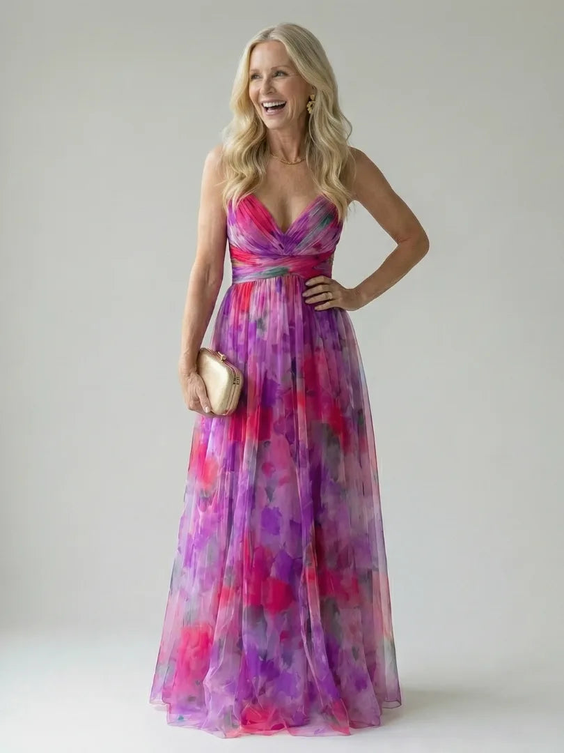 Floral Chiffon Wrap Maxi Dress for Women image 9
