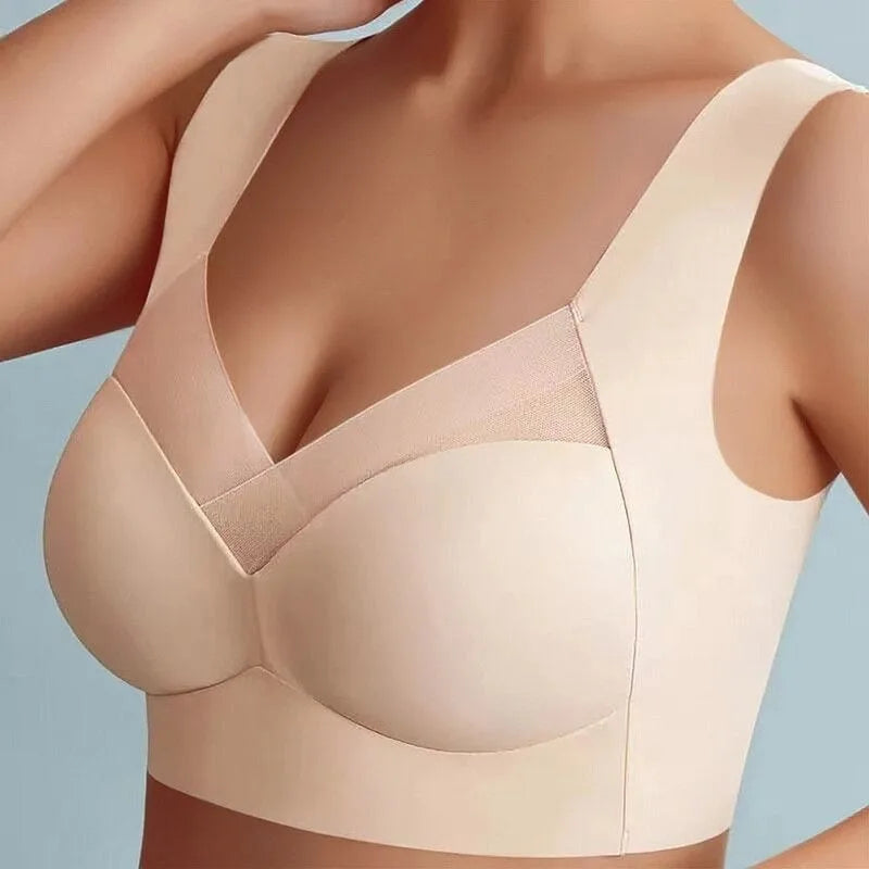 Wireless Comfort Bra with Mesh V-Panel for Women image 12