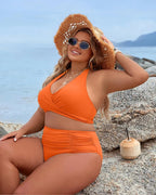 Tummy Control Wrap Halter High-Waisted Bikini Set for Women image 26