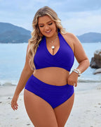 Tummy Control Wrap Halter High-Waisted Bikini Set for Women image 32